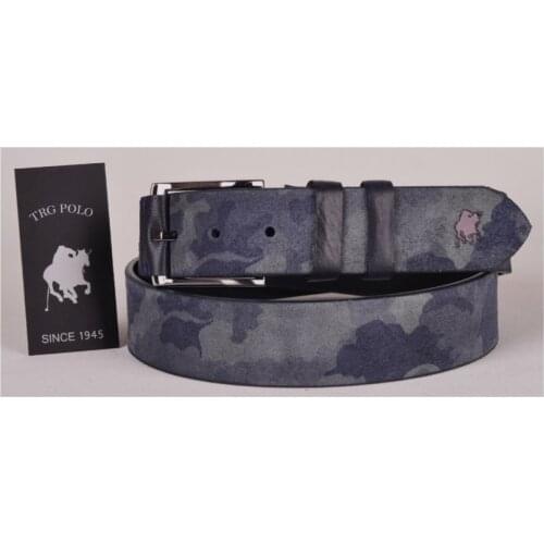 TRG POLO TRG076 NAVY BLUE GENUINE LEATHER MEN BELT