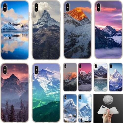 Soft Silicone Case For iPhone 12 11 Pro 7 8 6 6s Plus XR XS Max Cover Mini 5 5S SE 2020 Funda Etui Mount Everest