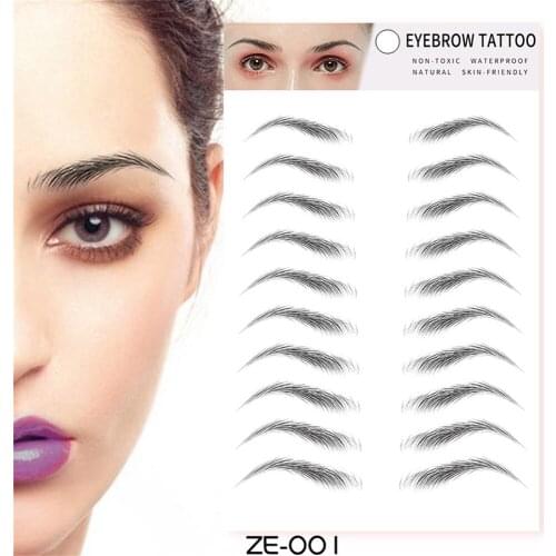 Hair-like Eye Brow Tattoo Stickers Eyebrows Sticker Water Transfer Long Lasting False Eyebrow Enhancers Eye Brow Cosmetics New