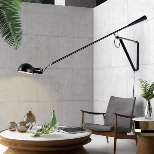 Nordic style wall lamp art Dick, wall lamp LED iron + living room lamp, wall lamp, rotary wall lamp, long arm E27