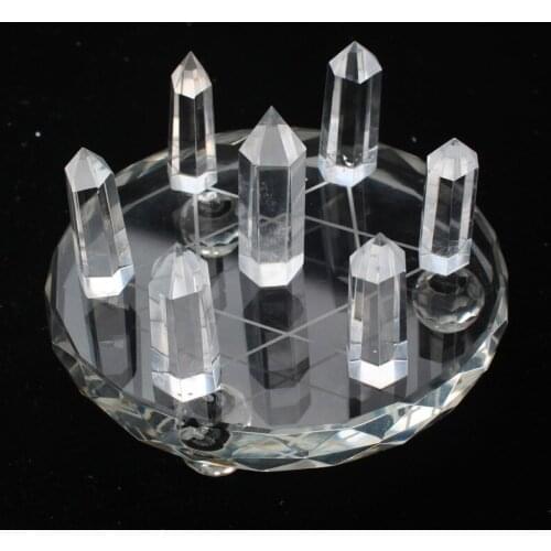 Natural clear quartz Crystal point grid seven star array meditation reiki healing chakra rock crystal wand obelisk for Decor