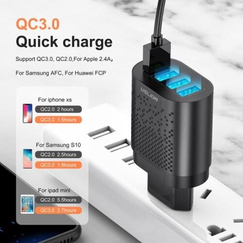 2020 NEW USB Charger with EU / US Plug, Charge 3 To Quik, Mobile Phone Charger 3.0 for Smart Phone