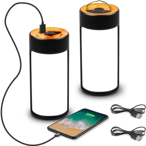 New!Portable LED Camping Lamp USB Rechargeable Emergency 1800mAh Waterproof Lightweight With Hook Can Hanging Repairing Lights