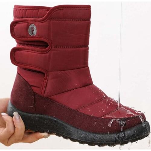 New winter womens boots waterproof women plush fur thick-soled boots increase womens shoes warm womens boots