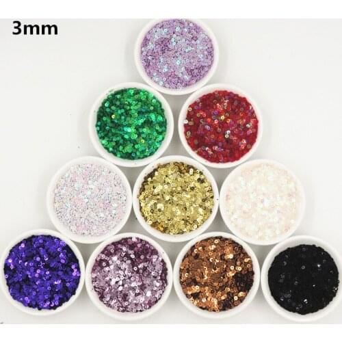10g 3mm Flat Round Loose Sequins for Craft PVC Matte&Cream Sequin Paillettes DIY Lentejuelas Sewing Wedding Dress Accessories