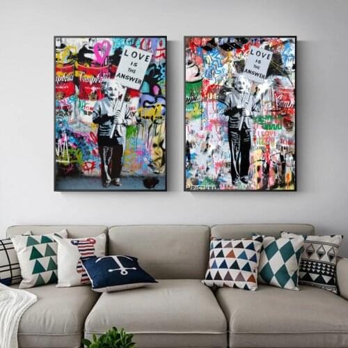 Modern Pop Street Wall Paintings Canvas Posters and Prints Graffiti Art Wall Decorative Pictures for Home Living Room Cuadros