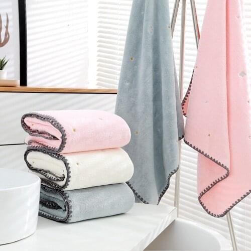 Drop Shipping 70*140cm Coral Fleece Bath Towel Microfiber Fabric Towel Absorbent Quick-Drying Soft Household Bathroom Bath Towel