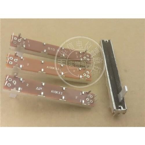 6cm 60MM Double Slide fader potentiometer A10K B10KB50K A100K B100K handle length 15MM--20PCS/LOT