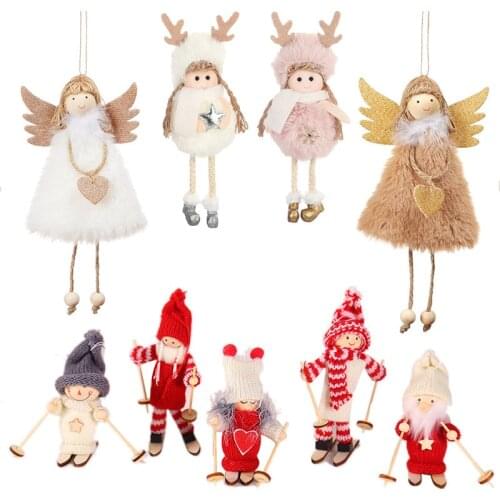 Merry Christmas Ornaments Christmas Gift Santa Claus Snowman Tree Toy Doll Hang Decorations for Home Fw28