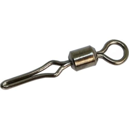 INFOF 500/1000pcs Fishing Swivel Snap Hook Rolling Swivels Snap With Side Line Clip #10-#2 Carp Fishing Connector Fishhooks