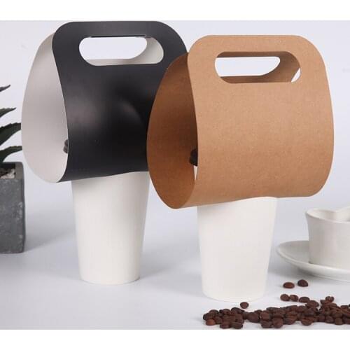 25pcs Net Red Disposable Kraft Cardboard Cup Holder Single Cup/Double Cup Portable Milk Tea Coffee Drink Packaging Cup Holder