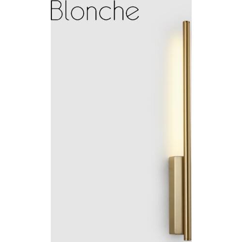 Modern Gold Metal LED Wall Lamp Stairs Aisle Bedside Wall Sconce Living Room Bar Atmosphere Wall Lights Loft Decor Luminaria