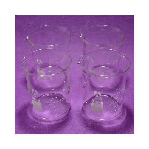 200mL Glass Beaker,4pcs/lot,Low Form Beaker,Quality Item,Lab Glassware