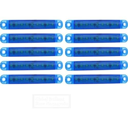 10x 9LED Bus Truck Trailer Truck 24V Blue LED Lights Side Marker Light Waterproof LED Light Tail Indicator Parking Light