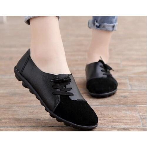 Winter Women flats single oxford shoes fall women shoes flats leather mom solid color casual loafers shoes woman lace up shoes