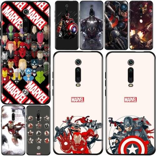 Marvel Avengers superheroes Shockproof Cover For Xiaomi Redmi K40 K30i K30T K30S K30 K20 10X Ultra Pro Black Phone Case