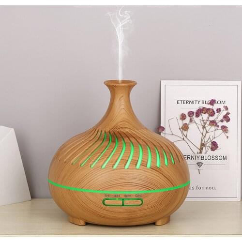 USB Electric Air Humidifier Mini Wood Grain Aroma Diffuser Essential Oil Aromatherapy Cool Mist Maker With LED Use For Home