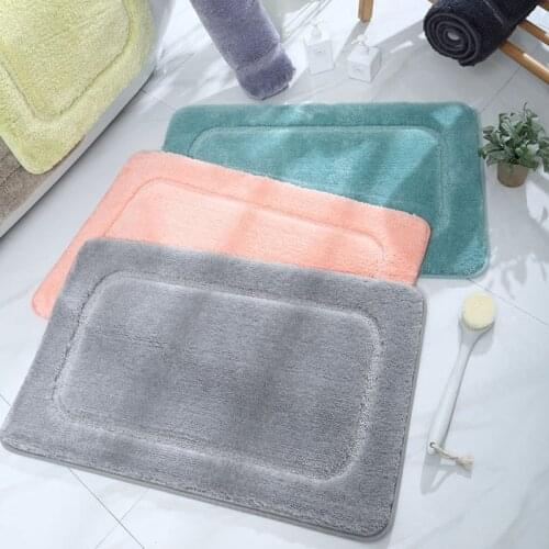 Thickened Bath Mat Plush Carpet Absorbent Floor Mat Bedroom Kitchen Non-slip Mats Home Entrance Foot Mat Bathroom Shower Carpet