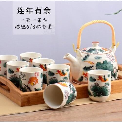 Japanese tea pot cup set household filter ceramic teapot teacup restaurant porcelain kungfu black oolong puer tea teaware