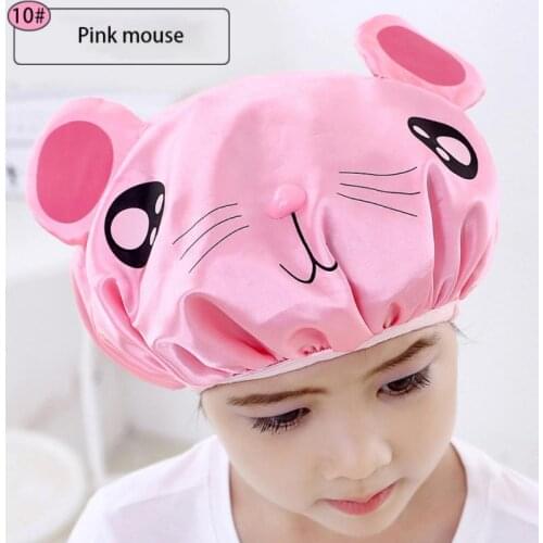 1Pcs Waterproof Hair Cap For Shower Bath Hat Double Layer Shower Hair Cover Children Supplies Shower Cap Bathroom Accessories