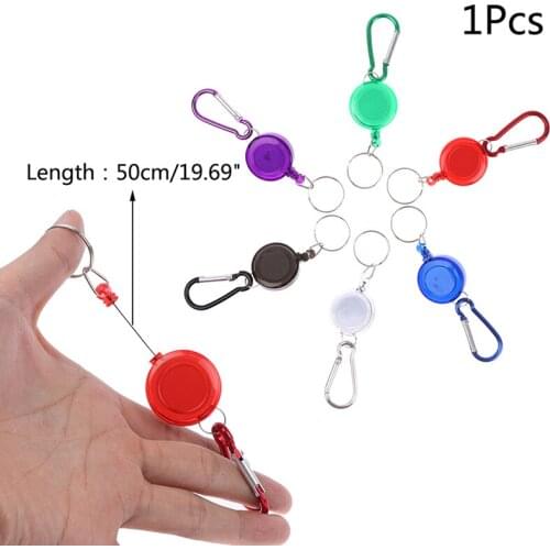 1PC High Quality Line Retractable Key Chain Badge Carabiner ID Ski Pass Owner Telescopic Keychain Accessories