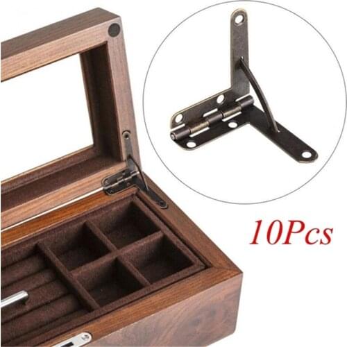 10pcs 90° Angle Wooden Box Supports Hinge for Small Wooden Jewelry Wine Case Watch Box Wooden Lid