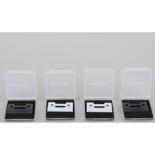 2Pcs 2-hole Stagger-tooth Ceramic Movable Blade With Box For Cordless Clipper Replaceable Blade White Black Color