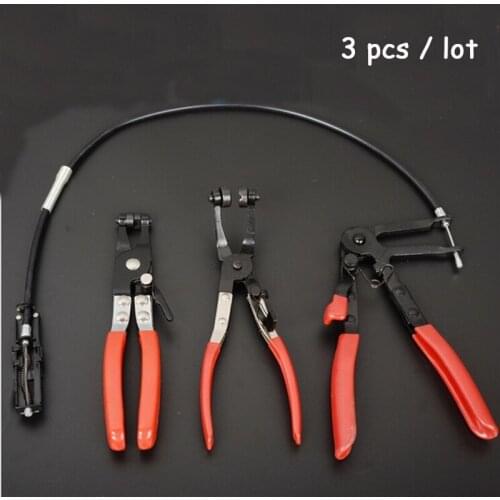 3 pcs/ lot Auto Vehicle Car Repairs Tools Bent Nose Hose Clamp Pliers Cable Type Flexible Wire Long Reach Hose Clip Pliers