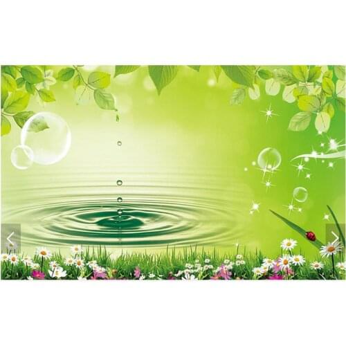 3D photo wallpaper custom 3d wall mural wallpaper The leaf water green landscape murals 3d living room decoration
