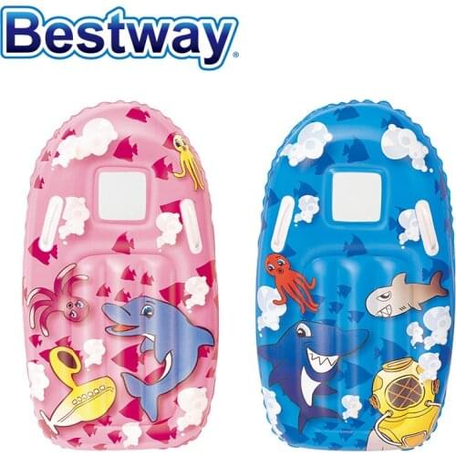 42008 Bestway 2 Pcs 2-Air-Beg 99x51cm Animated Surf Rider 39x20" Inflatable Surf Ski for Kid Floating Board Wz Heavy-duty Handle