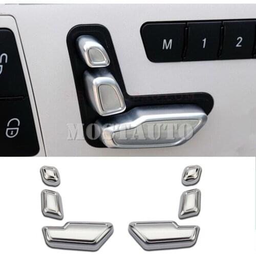 For Benz E Class W212 Inner Door Seat Adjust Button Switch Cover 2010-2013 6pcs Car Accessories Interior Car Decor Car Trim