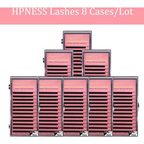8 Trays/Lot Individual Classic Eyelash Extension Long Soft Natural Black Matte Mink Wholesale Premium Lashes Makeup For Salon