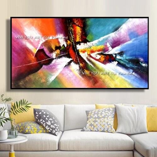 Abstract Colorful Oil Painting 100% Handmade Large Size Wall Art Canvas Picture Modern Living Home Room Decoration As A Gift
