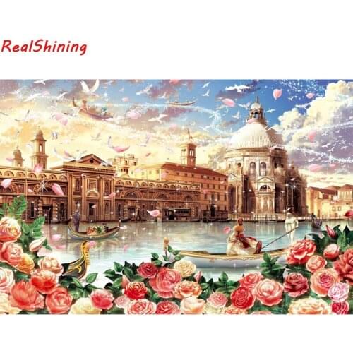 5D Diy Diamond Painting Cross Stitch full Square Diamond Embroidery Venice city scenery picture for room Decor H2310