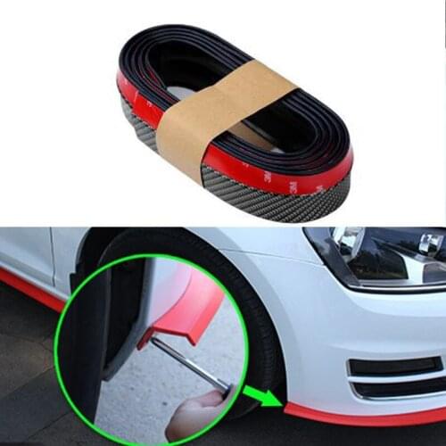 Car styling rubber skirt carbon front lip bumper decoration for Suzuki Swift SX4 Mitsubishi ASX Lancer Outlander Pajero