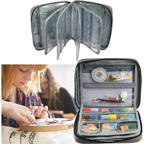 Household Knitting Bag Embroidery Project Storage Bag Portable Tote Case for Crocheting Hook Knitting Needles Sewing Accessories