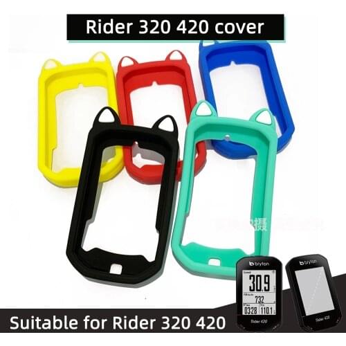 Bryton Rider 420 Rider 320 case Bike Computer Silicone Cover Cartoon Rubber protective case + HD film (For Bryton Rider 420)