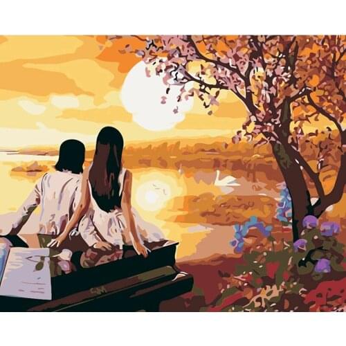 GATYZTORY Angel DIY Painting By Numbers Figure paint by numbers Wedding Decoration Bedroom Decor Canvas Painting oil painting