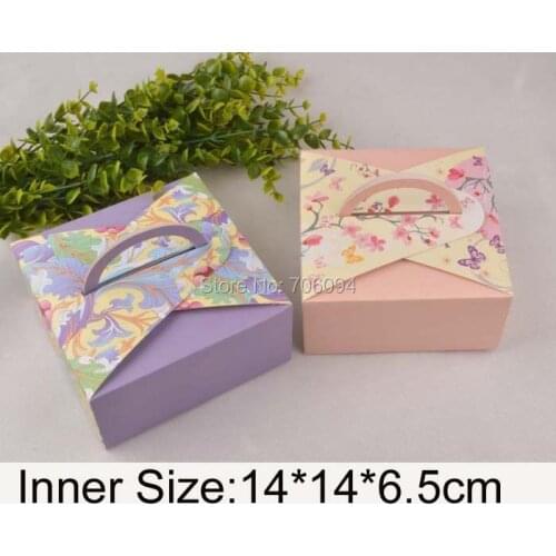 14x14x6.5cm 30pcs/lot mooncake cake box DIY Wedding Gift Favor Boxes,customized Single Cake Box Packaging