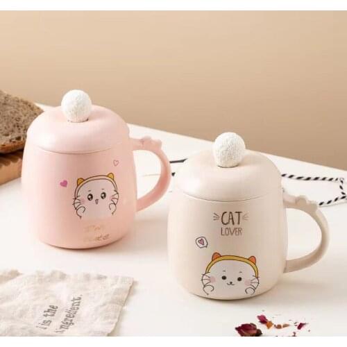 Mugs with Unicorn Funny Coffee Cup Ceramic Creative Color Heat-resistant Mug with Lid 450ml Kids Office Home Drinkware Gift Cat