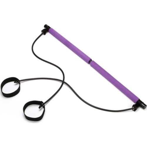 Long Resistance Band Bar Fitness Bodybuilding Workout Pilates Bar