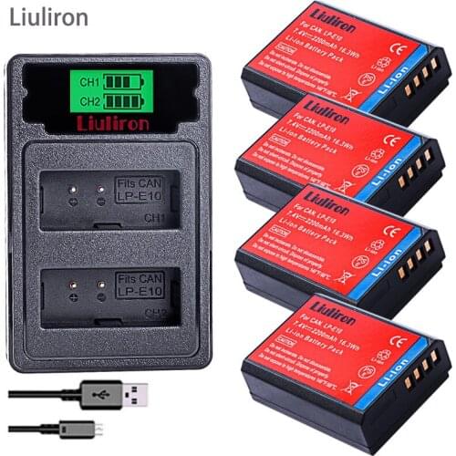 LP-E10 LP E10 LPE10 Camera Batteries +LCD USB Charger for Canon EOS 1100D 1200D 1300D Kiss X50 X70 X80 Rebel T3 T5 T6