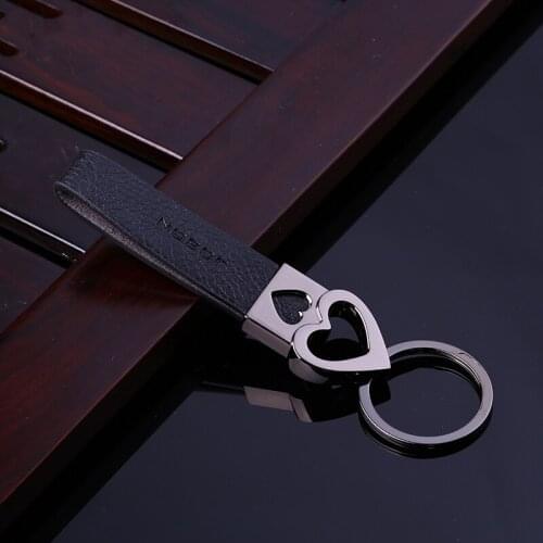 Fashion Women Car Keychain Rose Gold Heart Shape Leather Key Rings Holder Lovers Friends Best Gift Key Chain Jewelry Accessories