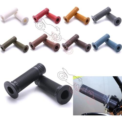 Cafe Racer Non-slip Bar Ends Motorcycle Rubber Handlebar 22mm/24mm Hand Grips Universal for Honda Suzuki Kawasaki Harley Chopper