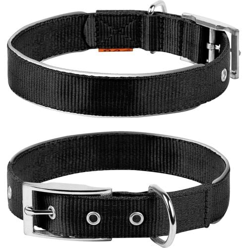 COLLAR Nylon Dog Adjustable Dog with Metal Buckle - Heavy Duty Small Medium Large Dogs Puppy - Red Blue Black Safety Plus