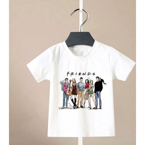 New Listing Casual Cartoon T Shirts For Baby Girls Short Sleeve Boys T Shirt Best Friend Print Funny Kids Tshirt Harajuku Cute