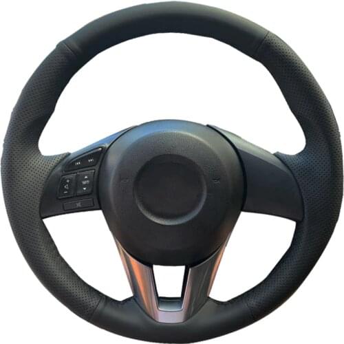Genuine Leather car steering wheel Cover For Mazda 3 Axela 2013-2016 Mazda 6 Atenza 2014-2017 Mazda 2 2015-2017/ Steering Braid