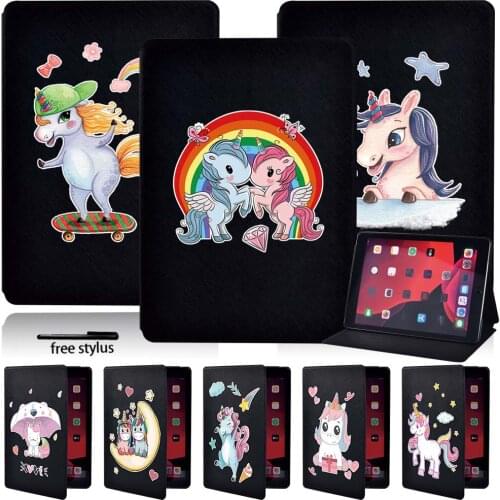 Anti-Dust Lightweight Soft Shell Leather Flip Stand Tablet Case for Apple IPad 8 2020 10.2 Inch Unisex Cute Cartoon Tablet Case