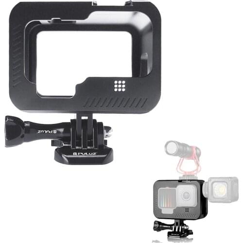 CNC Aluminum Alloy Border Frame Protective Case Cover Housing with Cold Shoes for goPro Hero 9 Black Action Camera Accessories
