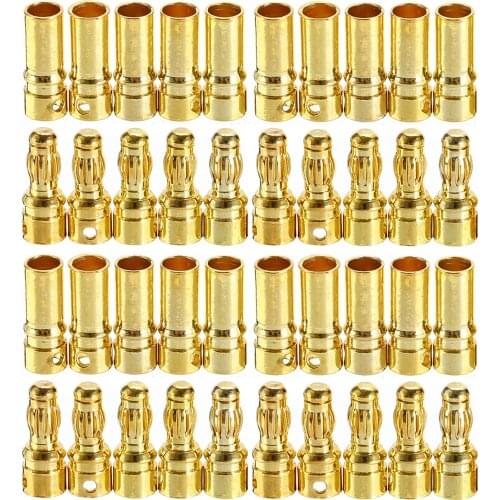 3.5mm Bullet Banana Connector Plug High Quality Brushless Motor Banana Plugs Bullet Connecter Plated For RC Battery ESC Motor